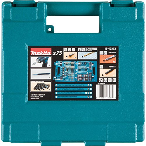 Makita b-49373 brocas y puntas, 18 V, Azul, juego de 75 piezas