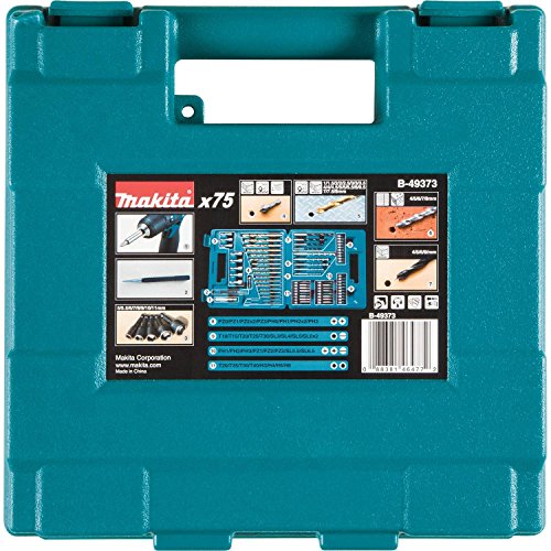 Makita b-49373 brocas y puntas, 18 V, Azul, juego de 75 piezas