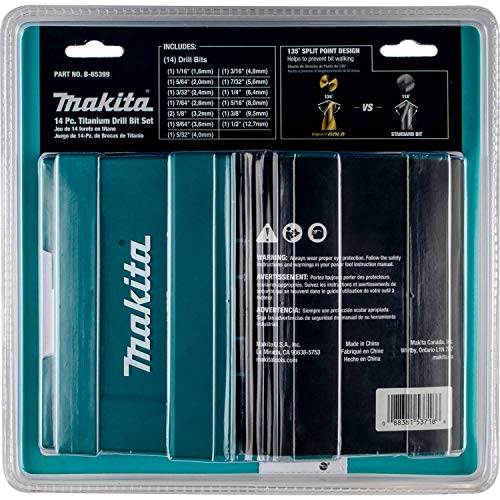 Makita B-65399 Impact Gold 14 piezas. Juego de brocas de titanio