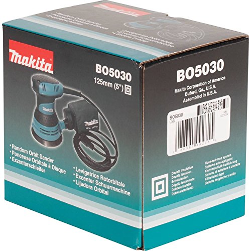 Makita BO5030 BO5030-Lijadora Rotorbital 125Mm 300W, 300 W, 240 V, Multicolor