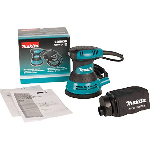 Makita BO5030 BO5030-Lijadora Rotorbital 125Mm 300W, 300 W, 240 V, Multicolor