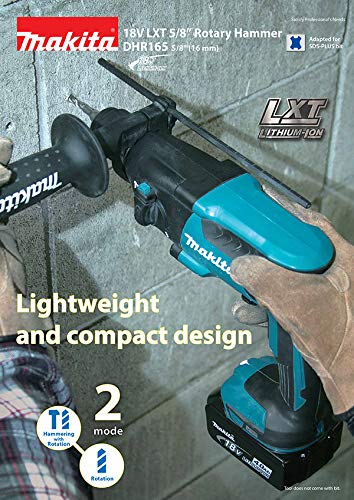 Makita DHR165Z Martillo Ligero, 18 W, 18 V, Negro/Azul, 18W