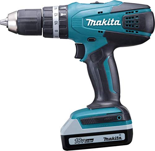 Makita HP457DWE - Taladro Percutor A Bateria 18V Litio-Ion 1.3 Ah