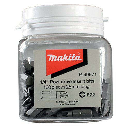 Makita P-49971 - Bits de inserción hexagonal de 25mm (bañera de 100)