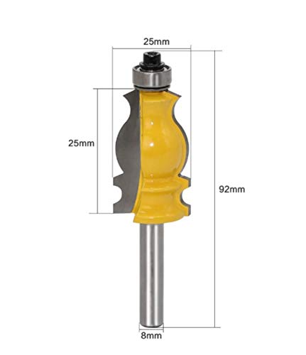 Meccion - Broca fresadora para moldeado de base y carcasa de 8 mm con vástago de 1-5/8 pulgadas