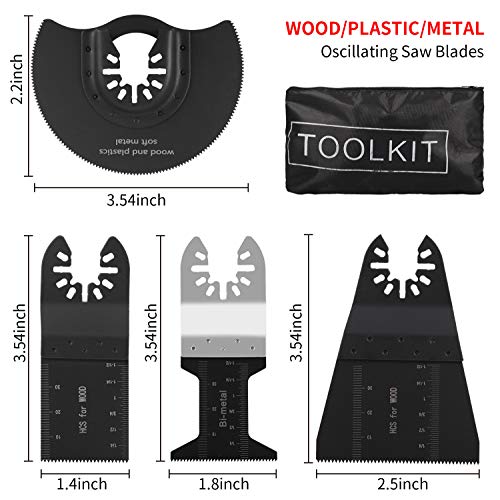 MinRi 26 hojas de sierra oscilante, kit de hojas de sierra para madera de metal y plástico, cuchillas universales compatibles con Dewalt Bosch Dremel Multi-Max y Fein Multimaster