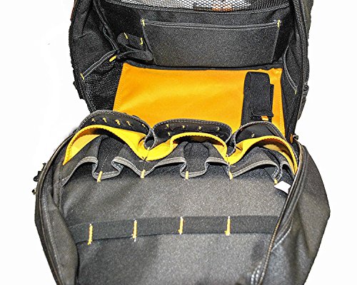 Mochila iluminada Dewalt con 57 bolsillos para almacenar herramientas