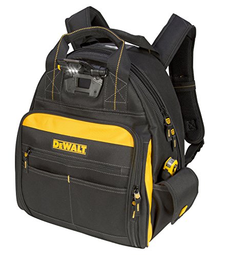 Mochila iluminada Dewalt con 57 bolsillos para almacenar herramientas