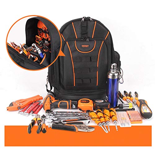 Mochila para herramientas，Mochila de herramientas，Bolsa portaherramientas，Bolsa de herramientas del electricista Mochila grande multifunción kit de reparación de herramienta bolsa de hombro