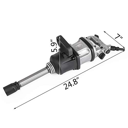 Mophorn 1¨Llave de Impacto Neumática Aire Profesional 3800N.m Pistola de Impacto Electrica de Punta Larga y Doble Martillo Diferente velocidad Destornillador Tool Kits Air Impact Wrench Gun