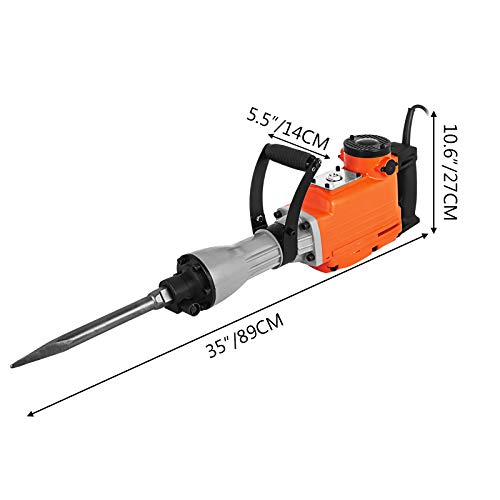 Mophorn 2200W Martillo Eléctrico de Demolición Martillo Perforador con Jack Hammer Taladro de Percusión Martillo Demoledor Profesional