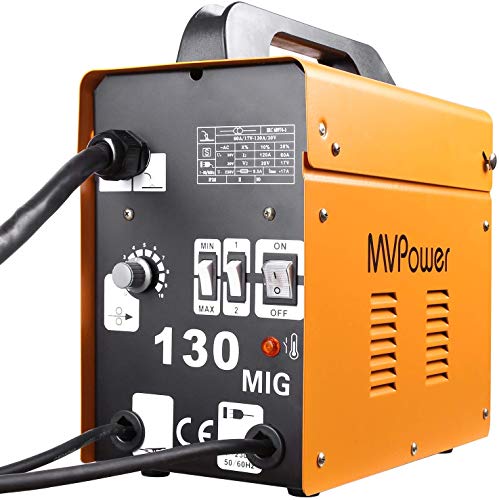 MVPower Soldadora MIG 130 230V Máquina de Soldadora Aparato Eléctrico de Soldadura Máquina de Soldar Portátil para Casa Color Amarillo