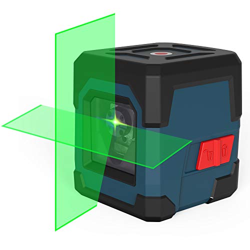 Nivel Láser Verde,RockSeed Láser Nivel Cruzado Horizontal y Vertical Láser Autonivelación 1M Resistente IP54 Anti-Salpicaduras (batería incluida)