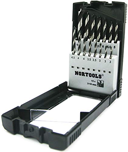 NORTOOLS 15 piezas Juego de brocas de madera Brad Point