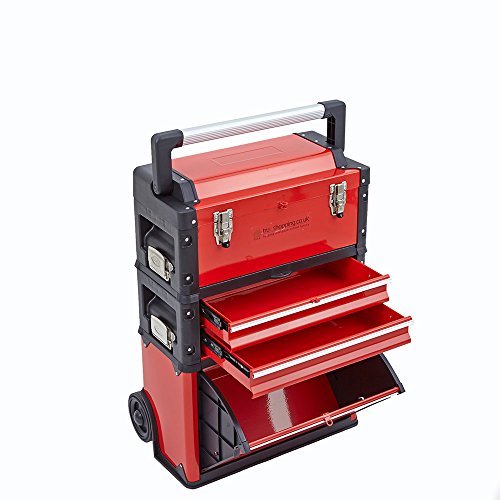 NUEVO TRUESHOPPING® 3-EN-1 CAJA DE HERRAMIENTAS DE TROLLEY SET CON 4 TIRAS CAJA DE ALMACENAMIENTO - CON RODAMIENTO DE BOLAS TORNOS DESLIZANTES