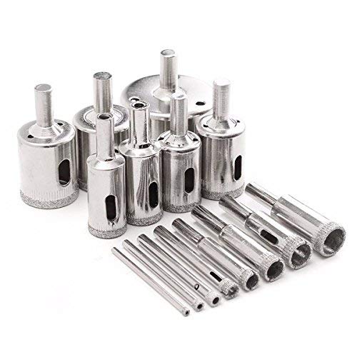 Nuokix 15pcs 3-45mm diamante recubierto Core Bit agujero de sierra taladro for tejas de mármol Brocas industriales