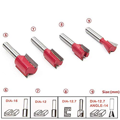 Nuokix 15pcs Router Bit Set, herramientas de carburo de tungsteno fresa profesional de la carpintería con el caso de madera for puertas, mesas, estantes, armarios bricolaje, 1/2" de vástago Brocas i