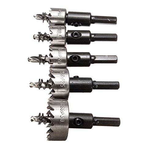 Nuokix 5pcs 16-30mm HSS agujero Conjunto Sierra Broca Brocas industriales