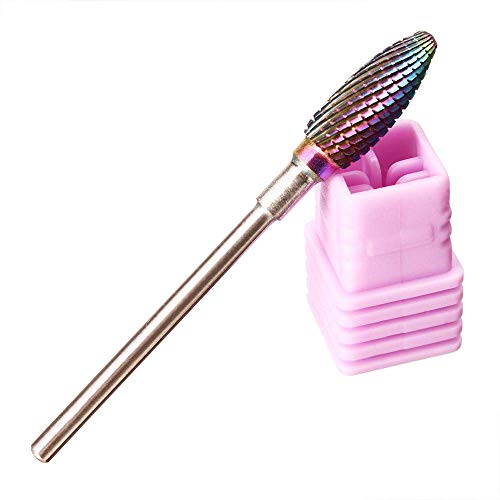 Nuokix 8pcs 3/32 pulgada taladro eléctrico del clavo de bits de acero de tungsteno de la aleación del gel de eliminación de herramienta de la manicura Brocas industriales