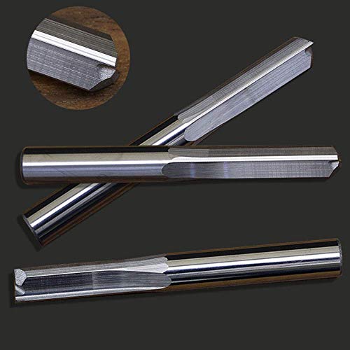 Nuokix Fresa de 6 mm / 4 mm Shank dos flautas directo Router Bits, de madera CNC recta cortadores del grabado Herramientas molino de extremo, de 4 piezas/Set de 6 mm Brocas industriales