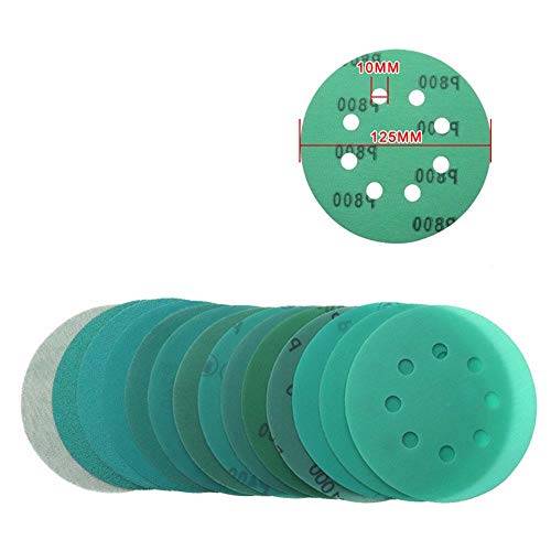 Papel de lija de pulido de 8 orificios, 125 mm, disco de lijado en seco y húmedo, almohadillas para lijadora, papel de lijado para carpintería, herramienta abrasiva