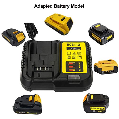 Para Dewalt DCB112 DCB115 DCB105 Cargador de batería de iones de litio 10.8V 12V 14.4V 18V 20V DCB101 DCB200 DCB140 DCB200