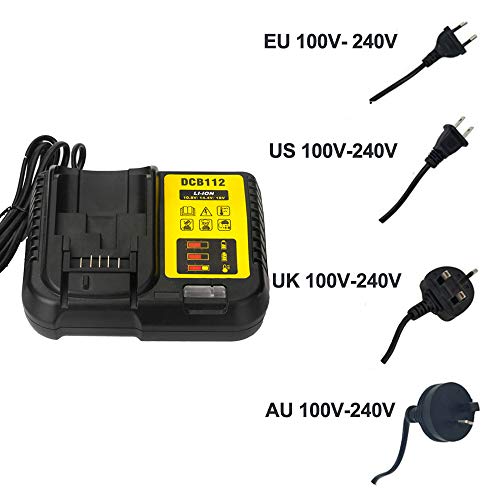 Para Dewalt DCB112 DCB115 DCB105 Cargador de batería de iones de litio 10.8V 12V 14.4V 18V 20V DCB101 DCB200 DCB140 DCB200