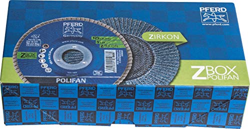 PFERD 69300934 POLIFAN-Z-BOX-10 x Disco, Z40, perforación, 69300934-para una Alta Potencia de Corte y sólida duración Acero Inoxidable (INOX), 10 x Fächerscheibe 125 mm / 22,23 mm Bohrung