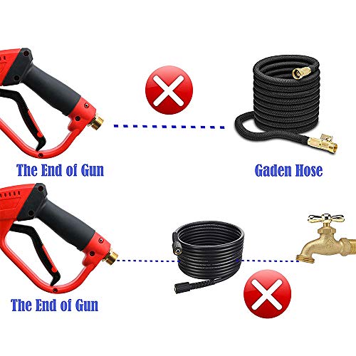 Pistola de Lavado a presión y Manguera con gatillo de fácil extracción, Herramienta de Pistola de Lavado Alto Deluxe, Limpieza al Aire Libre de latas y Lavado Industrial Ligero + 5 Puntas de Boquilla