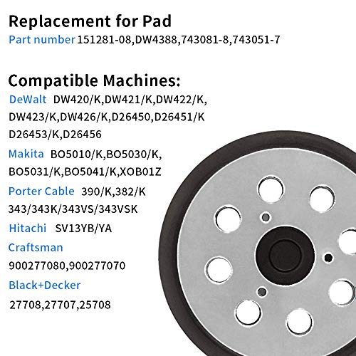 Placas de lija de repuesto para lijadora de 5 pulgadas y 8 agujeros para DeWalt & Makita, compatible con DW420/K, BO5041/K, Hitachi SV13YB/YA