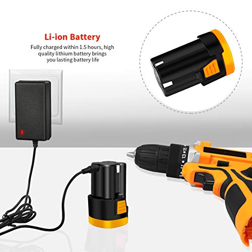 POOPFIY 16,8V-MAX Taladro Destornillador eléctrico Mini Wireless Power Controlador CC de Iones de Litio