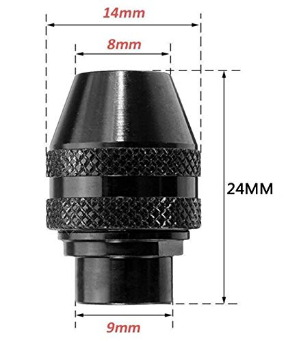 Portabrocas Sin Llave,Biluer 5PCS Portabrocas Taladro Portabrocas de Cierre Rapido para Herramienta Amoladora Eléctrica 0.4-3.2mm