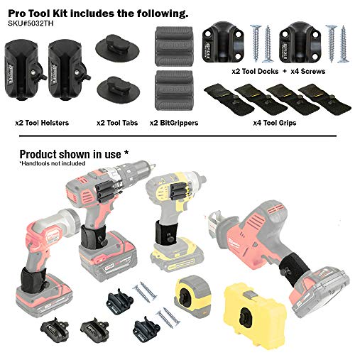 Portaherramientas Spider - KIT DE HERRAMIENTAS PRO - Juego de 12 piezas para transportar y guardar sus herramientas.