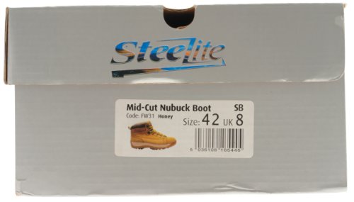 Portwest Steelite Mid Cut Nubuck SB - Botas de seguridad para hombre, color Marrón (Honey), talla 42 EU
