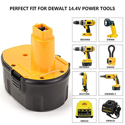 POWERAXIS Herramienta Eléctrica Batería de Ni-MH 14.4V 3000mAh para DEWALT DC9091 DC9094 DE9031 DE9038 DE9091 DE9092 DE9094 DE9502 DW9091 DW9094