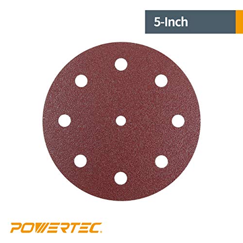 Powertec 4D125912-50 - Disco de lija para lijadora Festool RO 125 y ETS 125 (50 unidades, grano 120), color rojo