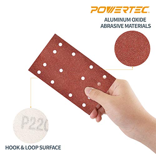 POWERTEC Grit A/O gancho y bucle para almohadilla lijadora, 4R13512-50