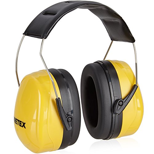 Pretex Protección auditiva profesional con SNR 98 dB, gran comodidad, peso ligero, diadema ajustable sin niveles con certificación CE, protección auditiva, orejas, protección de ruido, protectores