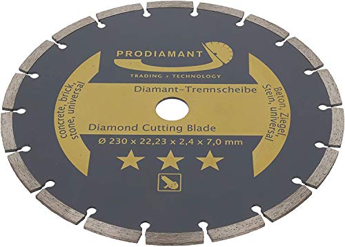 PRODIAMANT Disco de corte de diamante, para hormigón, piedra, ladrillo, universal, para cortar en seco y húmedo.