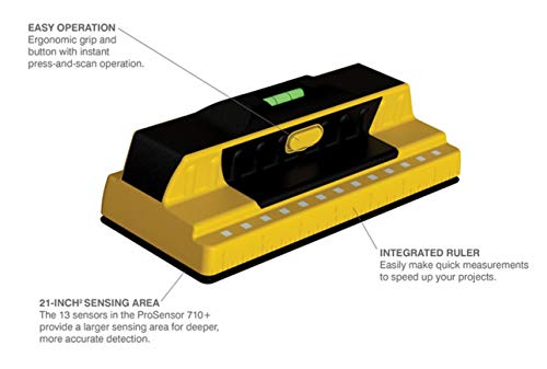 ProSensor 710+ Professional Stud Finder with Built-in Bubble Level and Ruler by Franklin