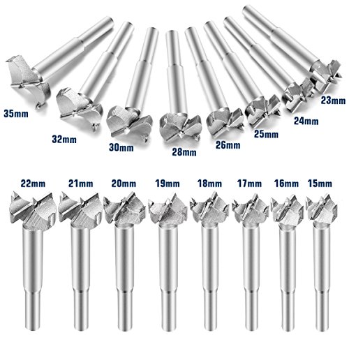 Qibaok 16pcs Brocas Forstner Set Broca fresadora Madera Hole Saw Acero al tungsteno 15-35mm