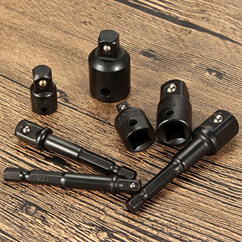 Qibaok 3 piezas Hexagon Socket Adapter Socket Adaptador Socket Wrench 1/4", 1/2", 3/8"+ Socket Adaptador 4 piezas 1/4 a 3/8-3/8 a 1/4 in. - 3/8 a 1/2-1/2 a 3/8