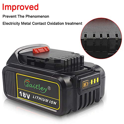 QUPER DCB184 18V 5.0Ah MAX XR Batería de repuesto para pantalla LED Compatible con Dewalt DCS355N-XJ, DCW210N-XJ, DCM563PB-XJ, DCG405N, DCD796N, DCW210N-XJ, DCS571N, DCS335N, DCV517, DCG412N