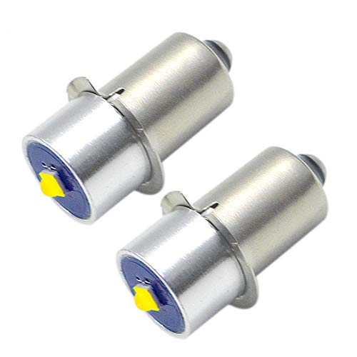 Ruiandsion - Bombilla LED de repuesto para linterna DEWALT de 3 W, 6 a 24 V, 200 lm, P13.5S, bombillas de repuesto para farol de trabajo de herramientas, no polar, Pack de 2 3.00watts 6.00volts