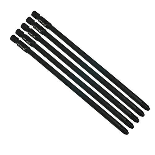 SabreCut SCPH2157_5 - Destornillador para pared de yeso con autoalimentación PH2 (157 mm, punta Phillips de punta simple, n.º 2, resistente, para Makita BFR550 6843 DFR550