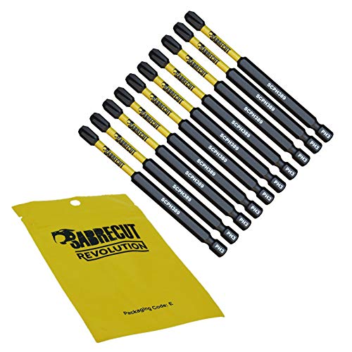 SabreCut SCPH389_10 - Juego de 10 puntas de destornillador de impacto magnético (PH3, 89 mm, Phillips, resistentes, para Dewalt Milwaukee Bosch Makita y más)