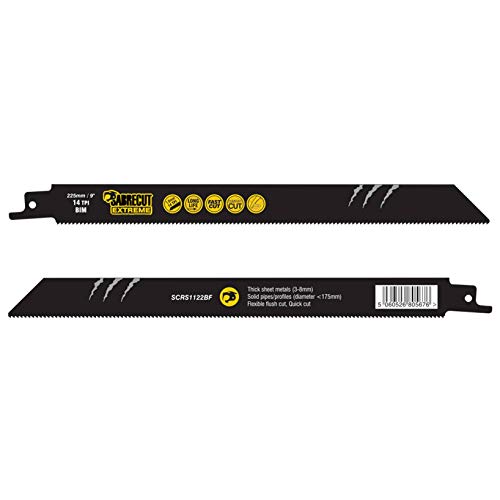 SabreCut SCRS1122BF_3 - Juego de 3 hojas de sierra de sable para Bosch Dewalt Makita y muchos otros (225 mm, 14 TPI S1122BF)