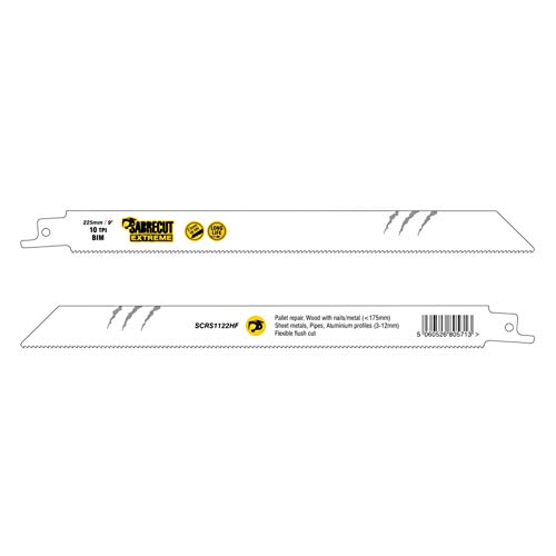 SabreCut SCRS1122HF_3 - Juego de 3 hojas de sierra de sable para Bosch Dewalt Makita y muchos otros (225 mm, 10 TPI S1122HF)