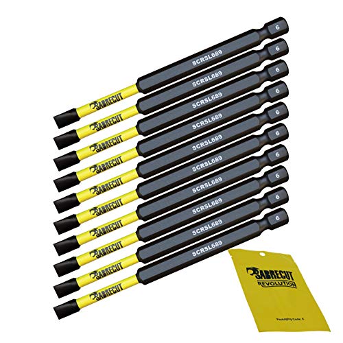 SabreCut SCRSL689_10 - Juego de 10 puntas de destornillador de impacto magnéticas ranuradas para Dewalt Milwaukee Bosch Makita y otros