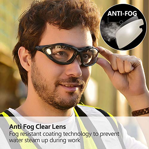 SAFEYEAR Gafas de Seguridad Antiempañamiento -SG002 Gafas Protectoras trabajo Bicicleta con Protección UV laboral laboratorio graduadas conluz nerf antivaho ordenador para cortar cebolla deporte diodo